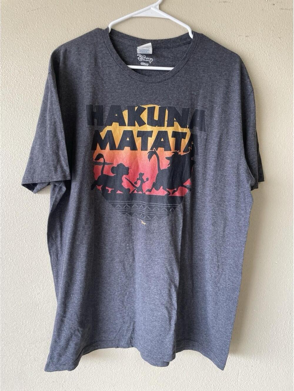 lion king hakuna matata Xl Tee Grey Men Unisex Disney
